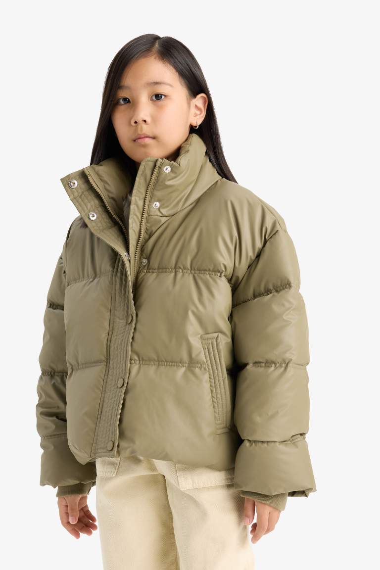 Girl Zippered Puffer Jacket