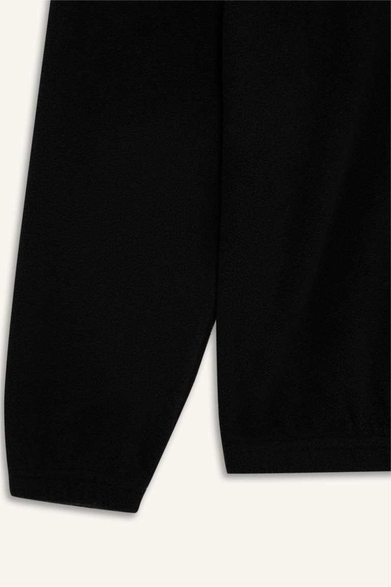 Sweatshirt boxy en polaire imprimé à col montant