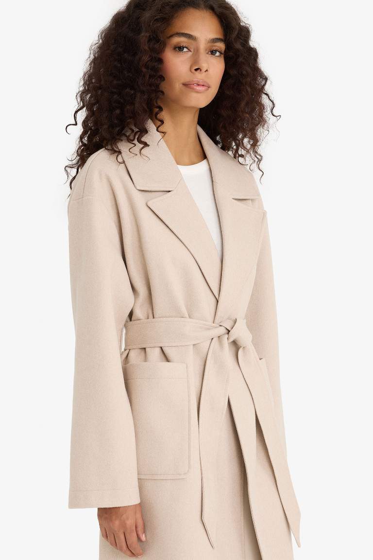 Regular Fit Belted Cashmere Coat