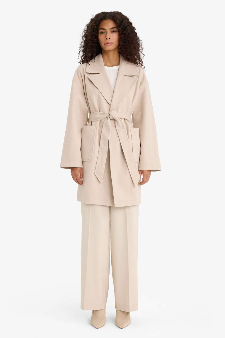 Regular Fit Belted Cashmere Coat