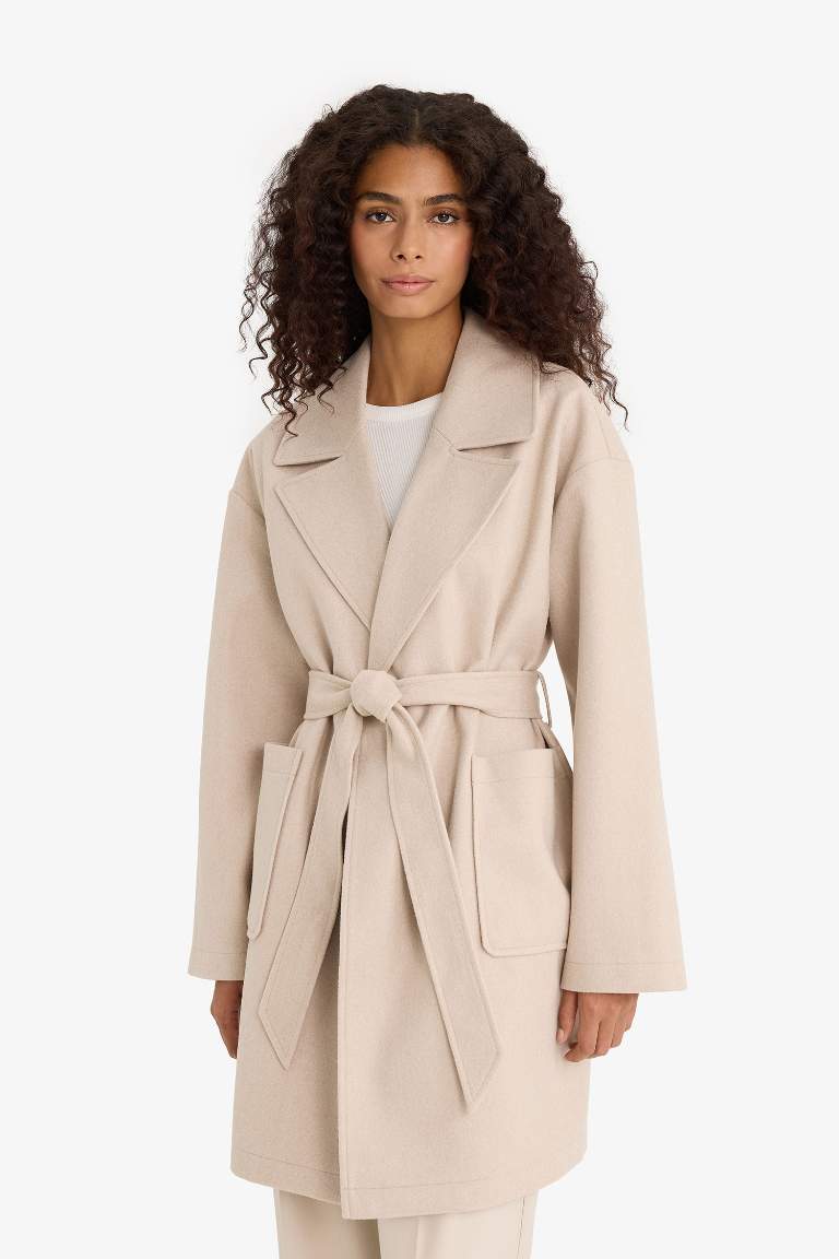 Regular Fit Belted Cashmere Coat