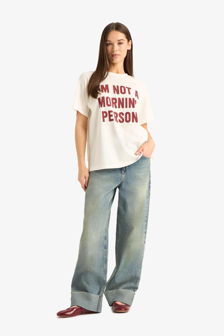 Oversize Fit Crew Neck Printed T-Shirt