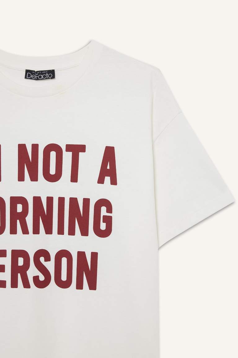 Oversize Fit Crew Neck Printed T-Shirt