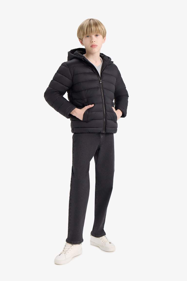 Boy Hooded Water Repellent Puffer Jacket