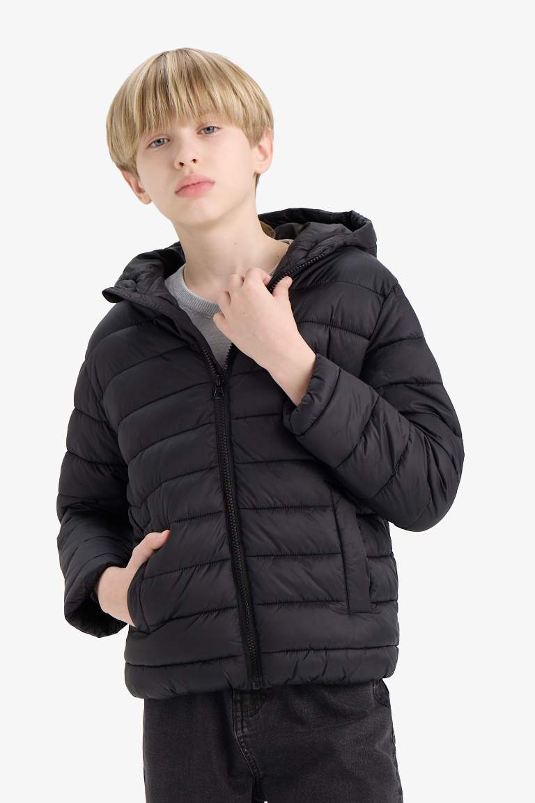 Boy Hooded Water Repellent Puffer Jacket