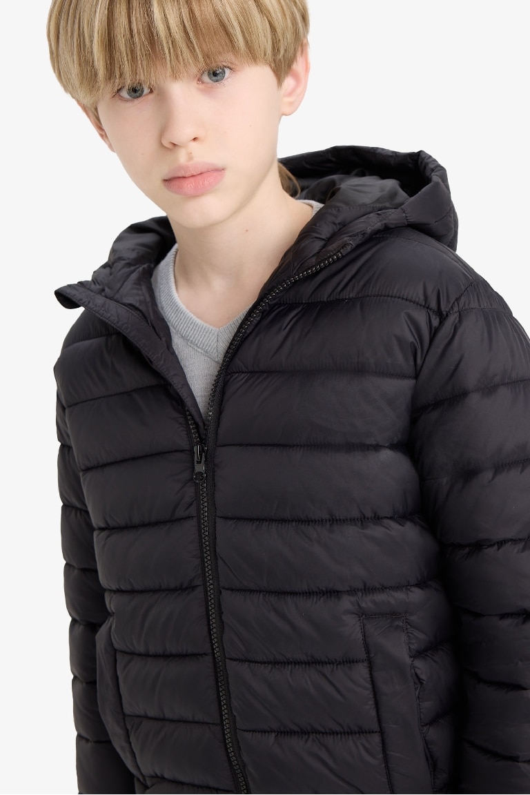 Boy Hooded Water Repellent Puffer Jacket