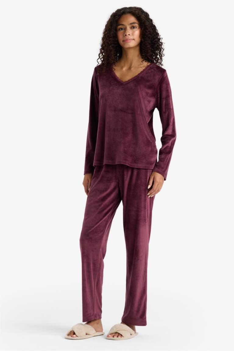 Regular Fit комплект из 2 предметов с длинным рукавом из велюра Fall in Love