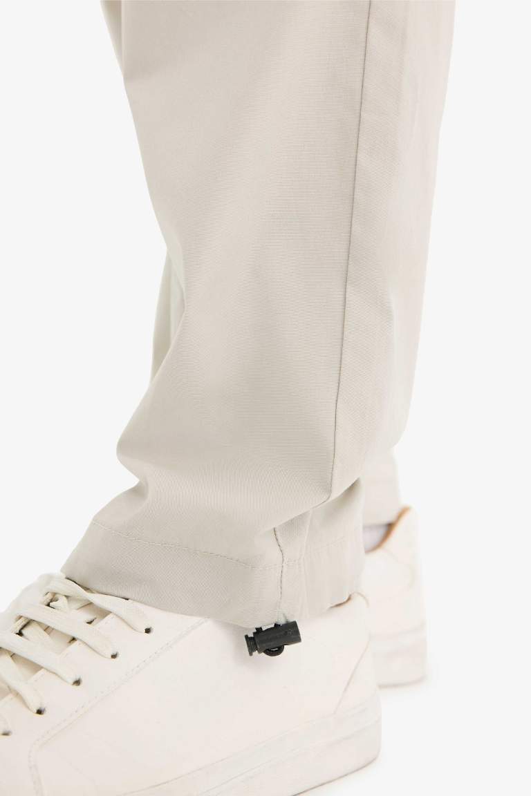 %100 Pamuk Wide Leg Beli Bağcıklı Lastikli Paraşüt Jogger Pantolon