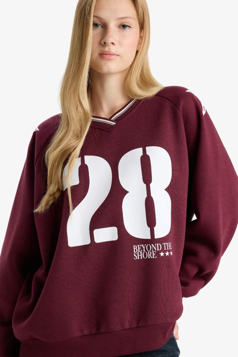 Oversize Fit Printed Sweatshirt