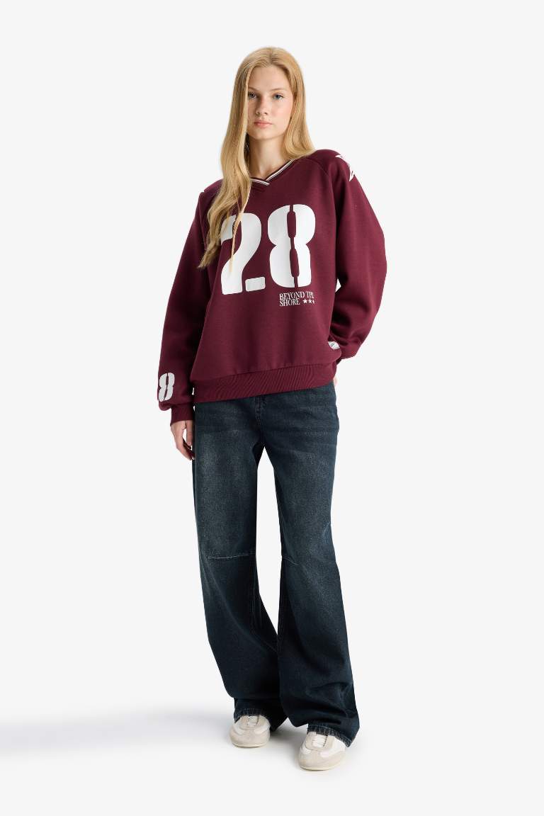 Oversize Fit Printed Sweatshirt