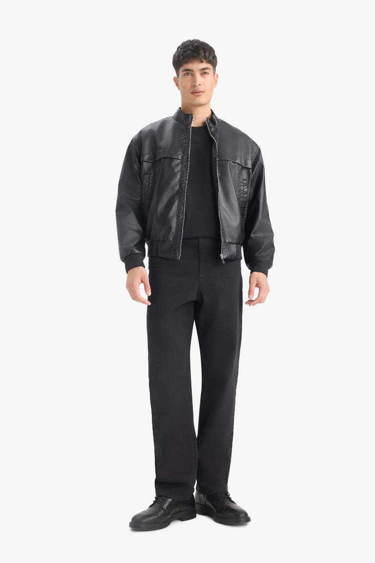 Oversize Fit Faux Leather Jacket