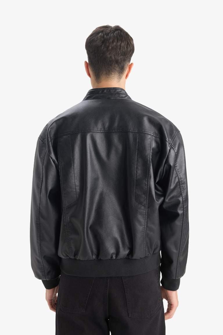 Oversize Fit Faux Leather Jacket