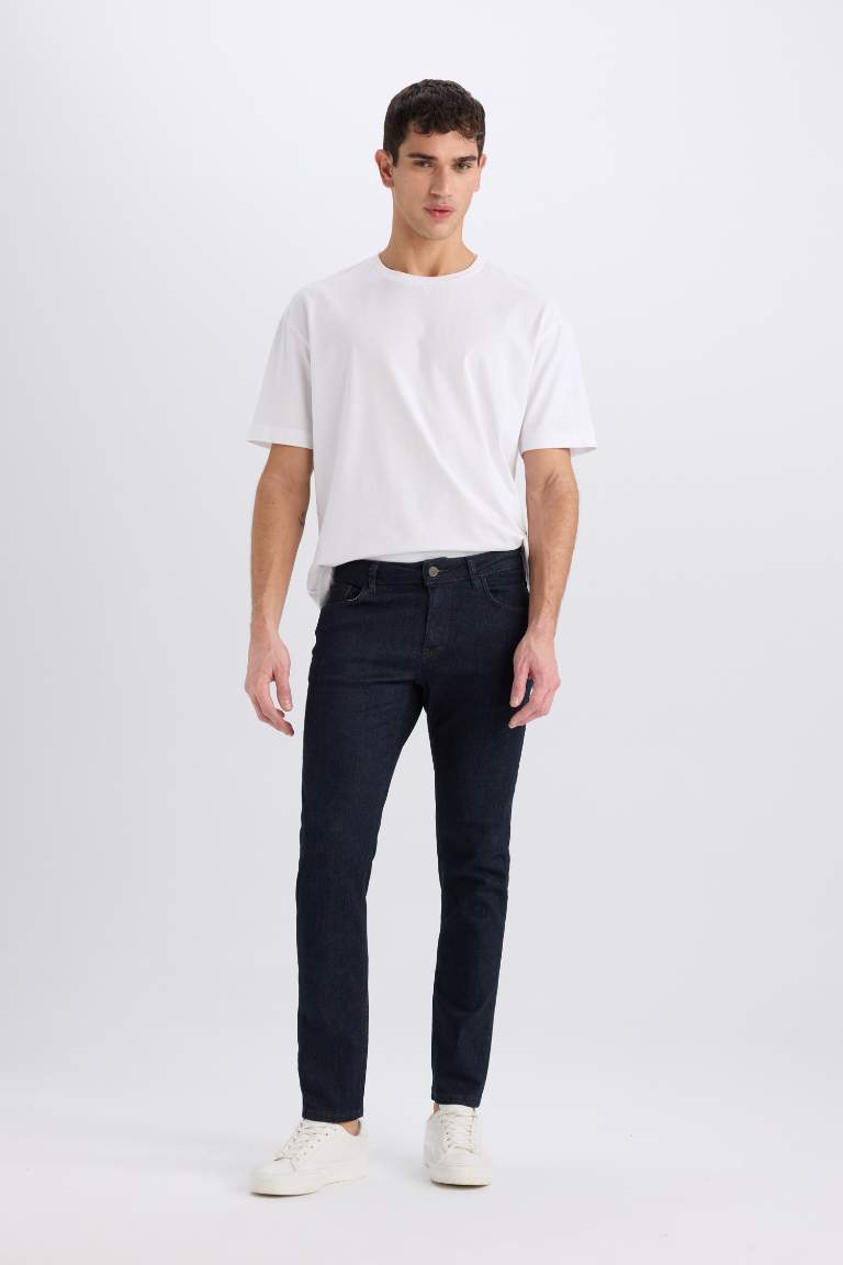 Pantalon Jean Pedro taille normale à coupe slim