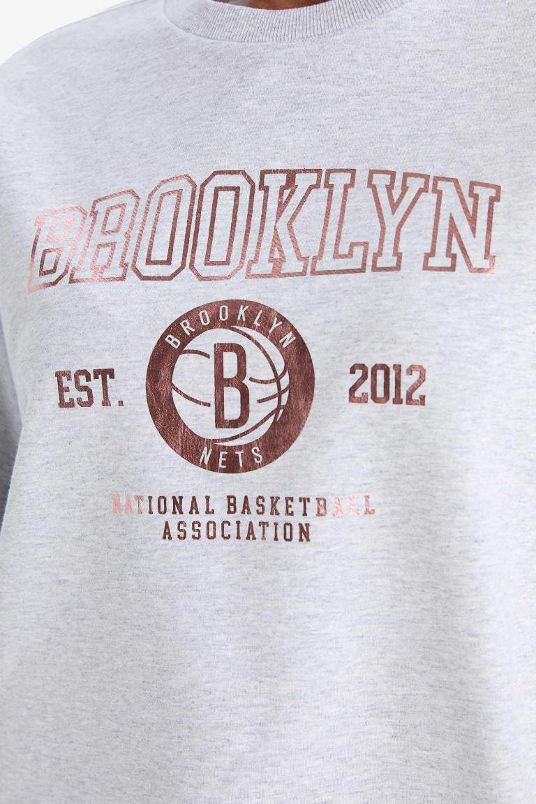 NBA Brooklyn Nets дөңгелек жаға Свитер