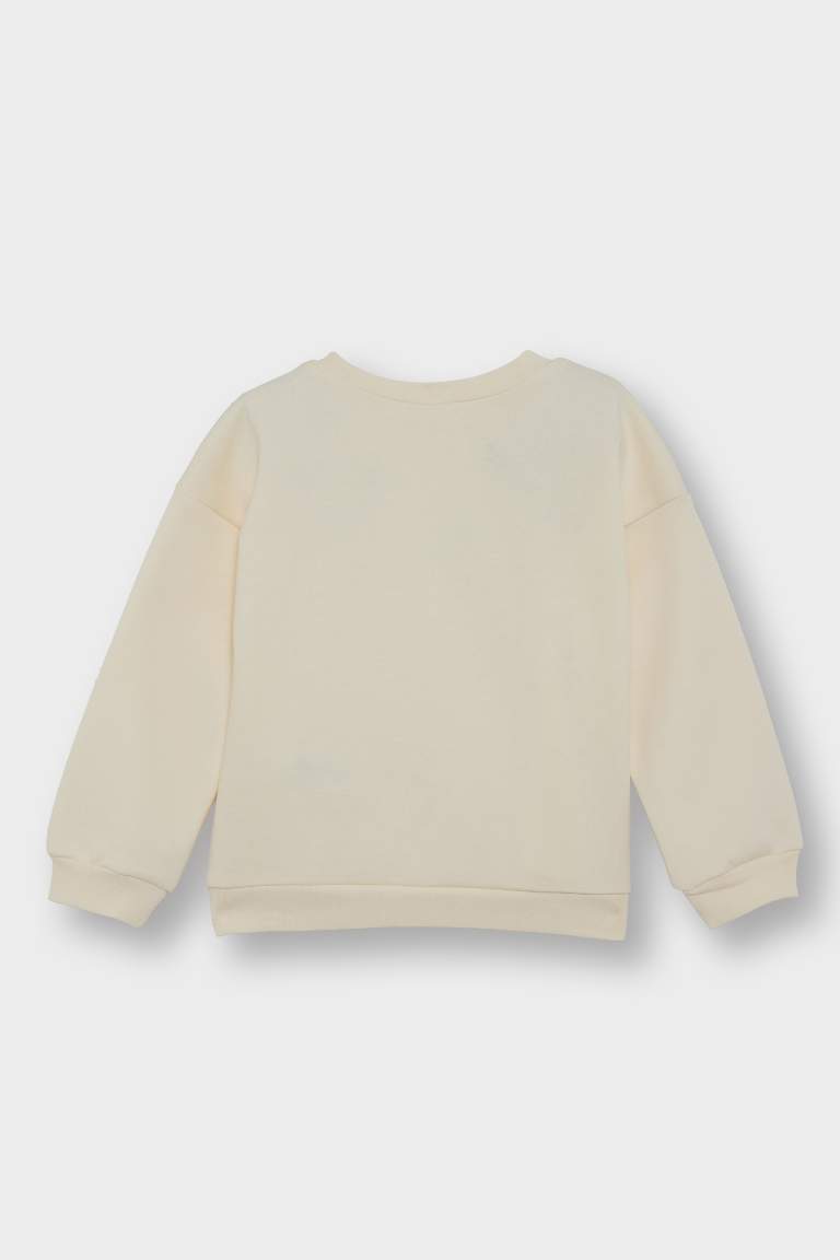 Regular Fit Flower Crew Neck Sweatshirt