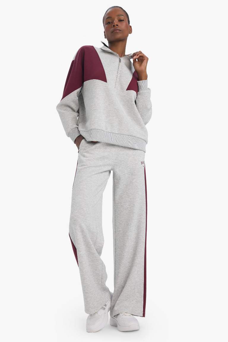 Мужские спортивные брюки DeFactoFit NBA Boston Celtics Wide Leg с широкими штанинами, карманами, стандартной длиной и из дайвинг-ткани
