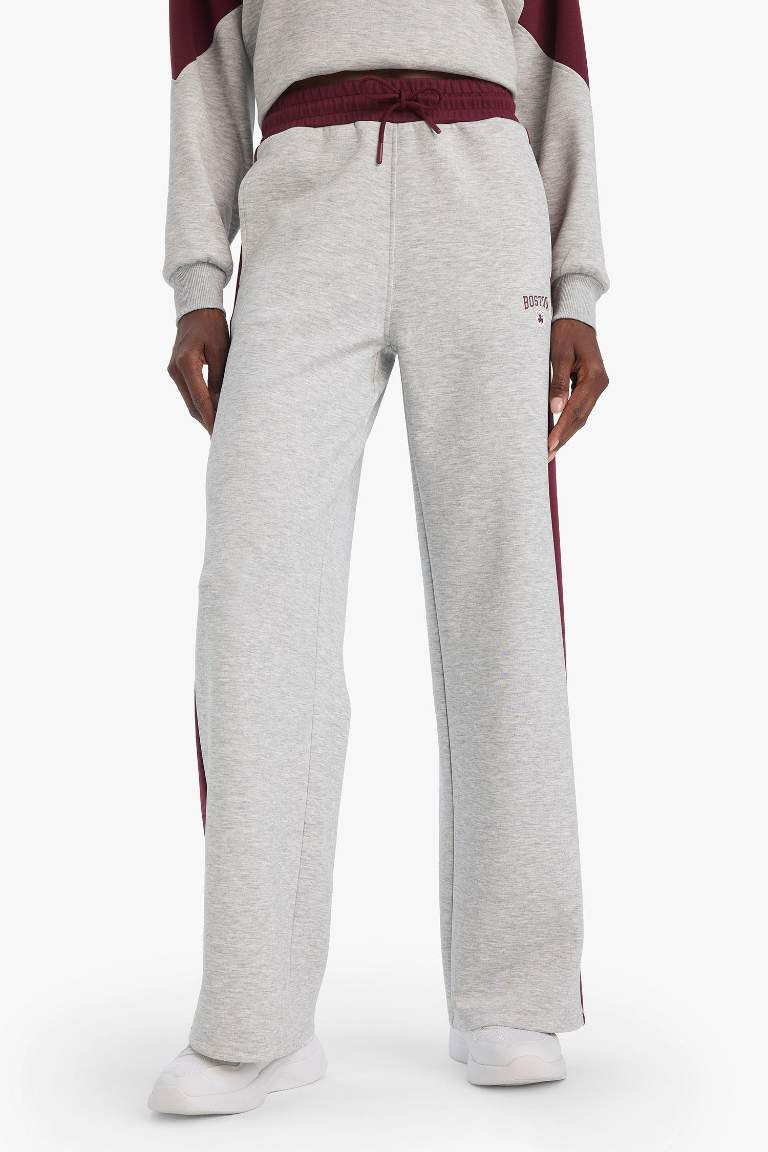 Мужские спортивные брюки DeFactoFit NBA Boston Celtics Wide Leg с широкими штанинами, карманами, стандартной длиной и из дайвинг-ткани