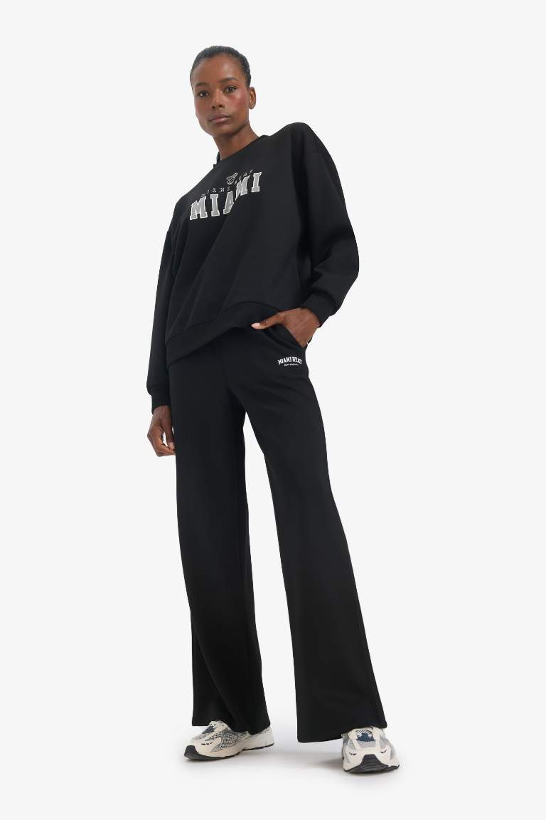 DeFactoFit NBA Miami Heat Oversize Fit Scuba Fabric Sports Sweatshirt