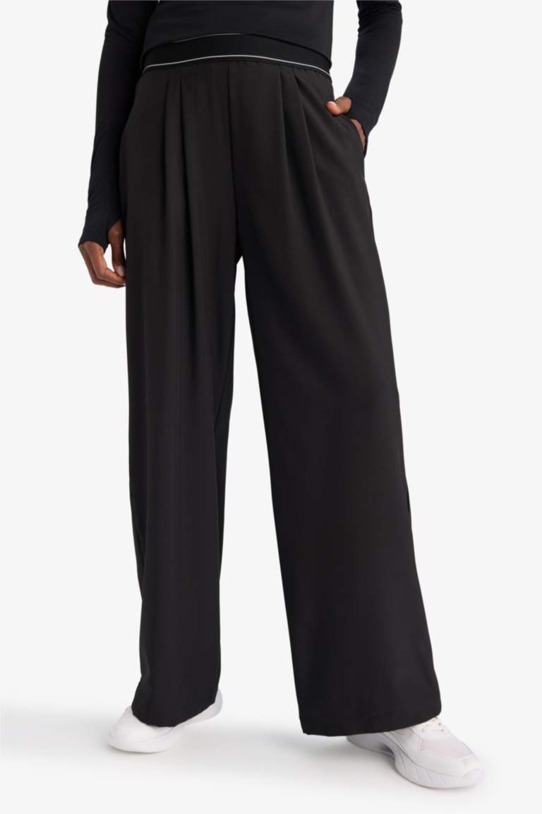 DeFactoFit Wide Leg Elastic Waist Woven Trousers