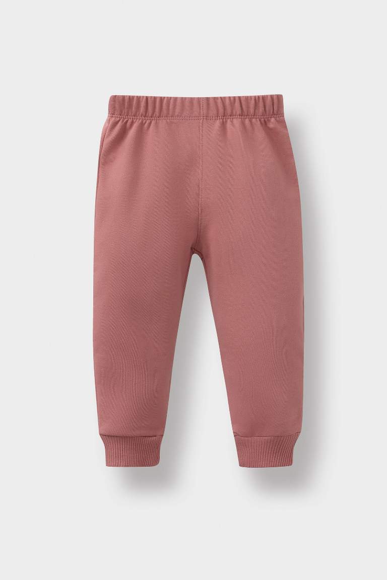 Kız Bebek 2'li Takım Baskılı Sweatshirt Eşofman Altı