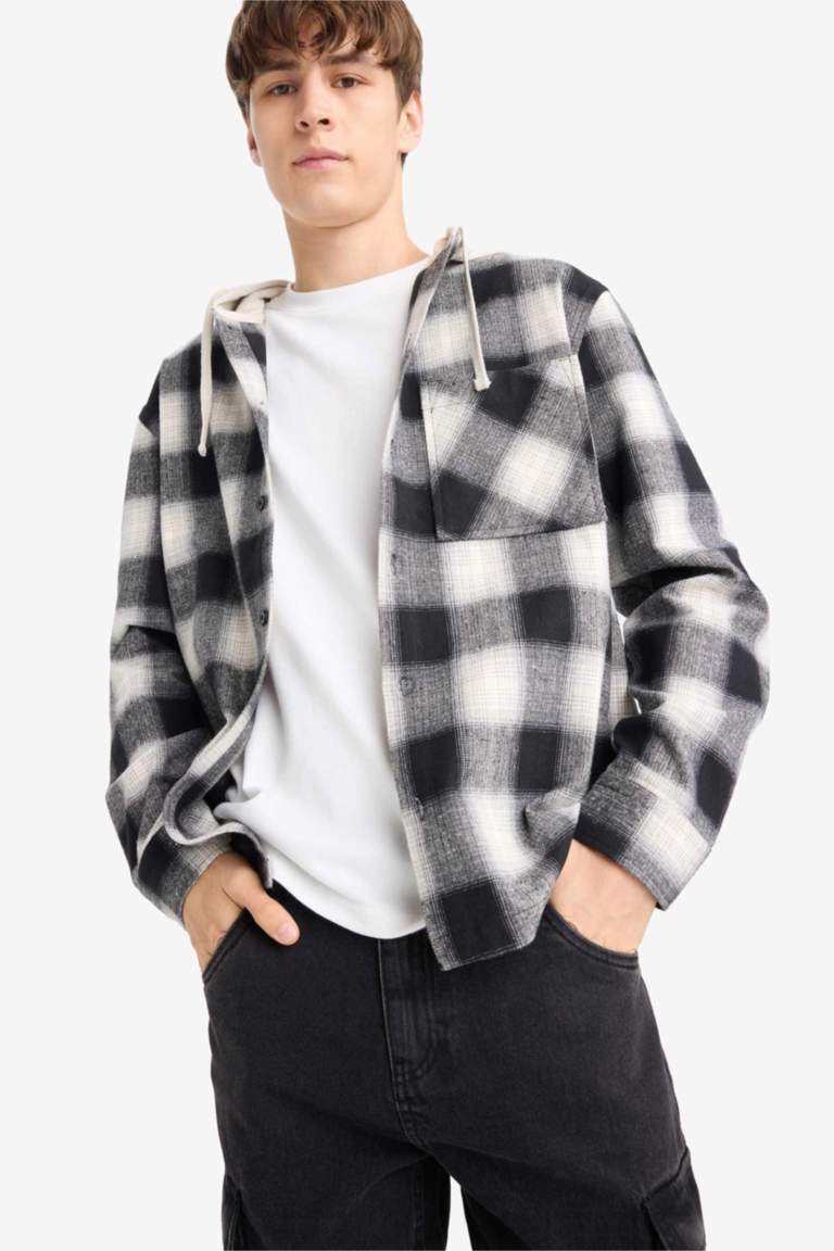 Relax Fit Flannel Long Sleeve Shirt