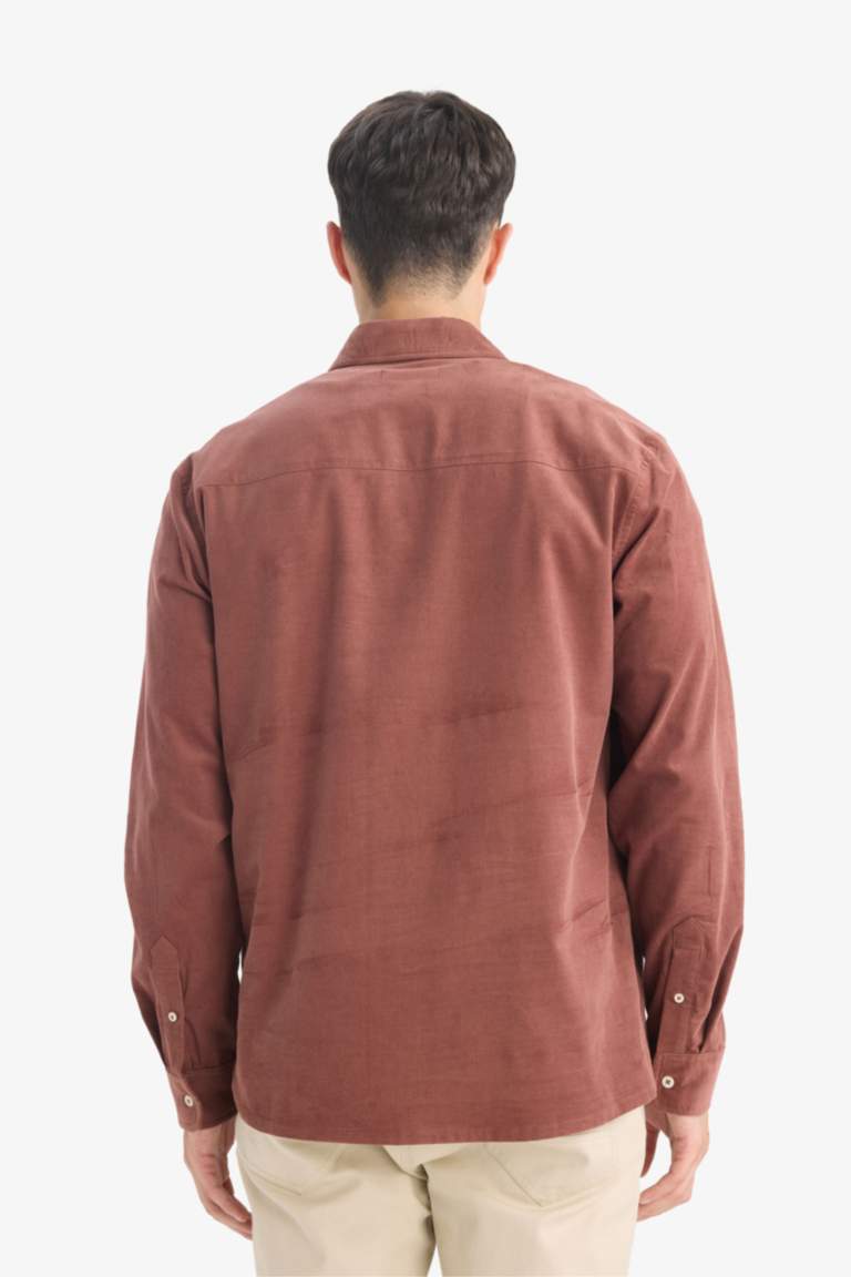 Regular Fit Polo Shirt Velvet Long Sleeve Shirt