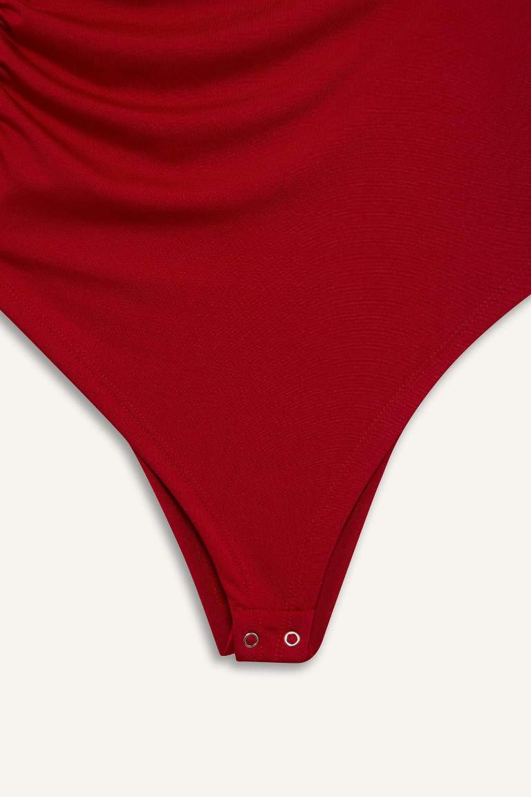 Slim Fit Crew Neck Basic Red Tank Top