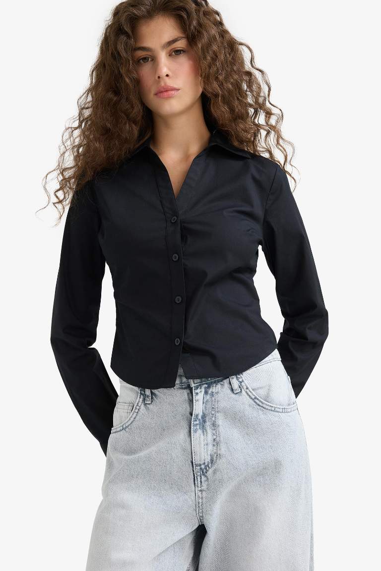 Рубашка Bengaline с длинным рукавом, приталенный крой