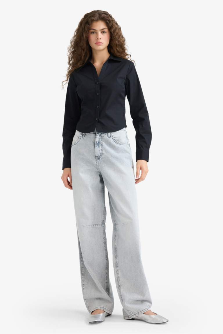 Рубашка Bengaline с длинным рукавом, приталенный крой