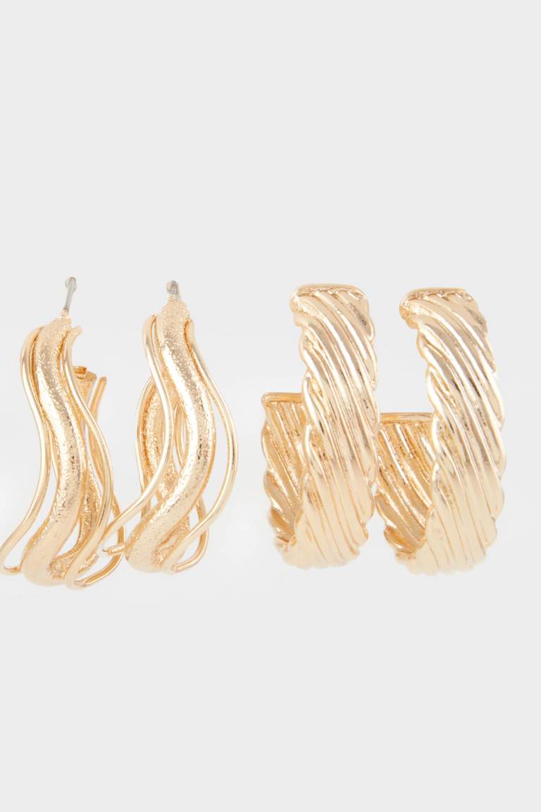 Kadın 3'lü Gold Küpe