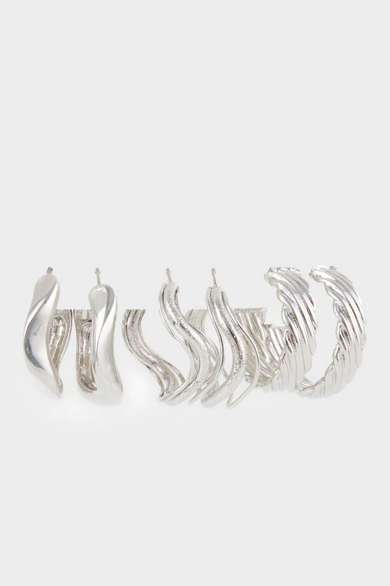 Kadın 3'lü Silver Küpe