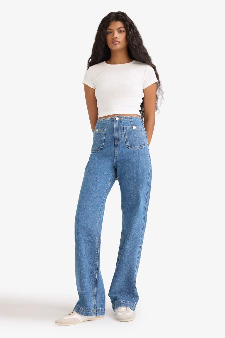 90's Wide Leg High Waist Straight Leg Jeans