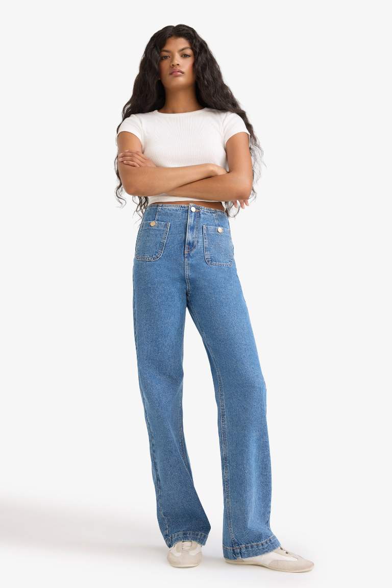 90's Wide Leg High Waist Straight Leg Jeans