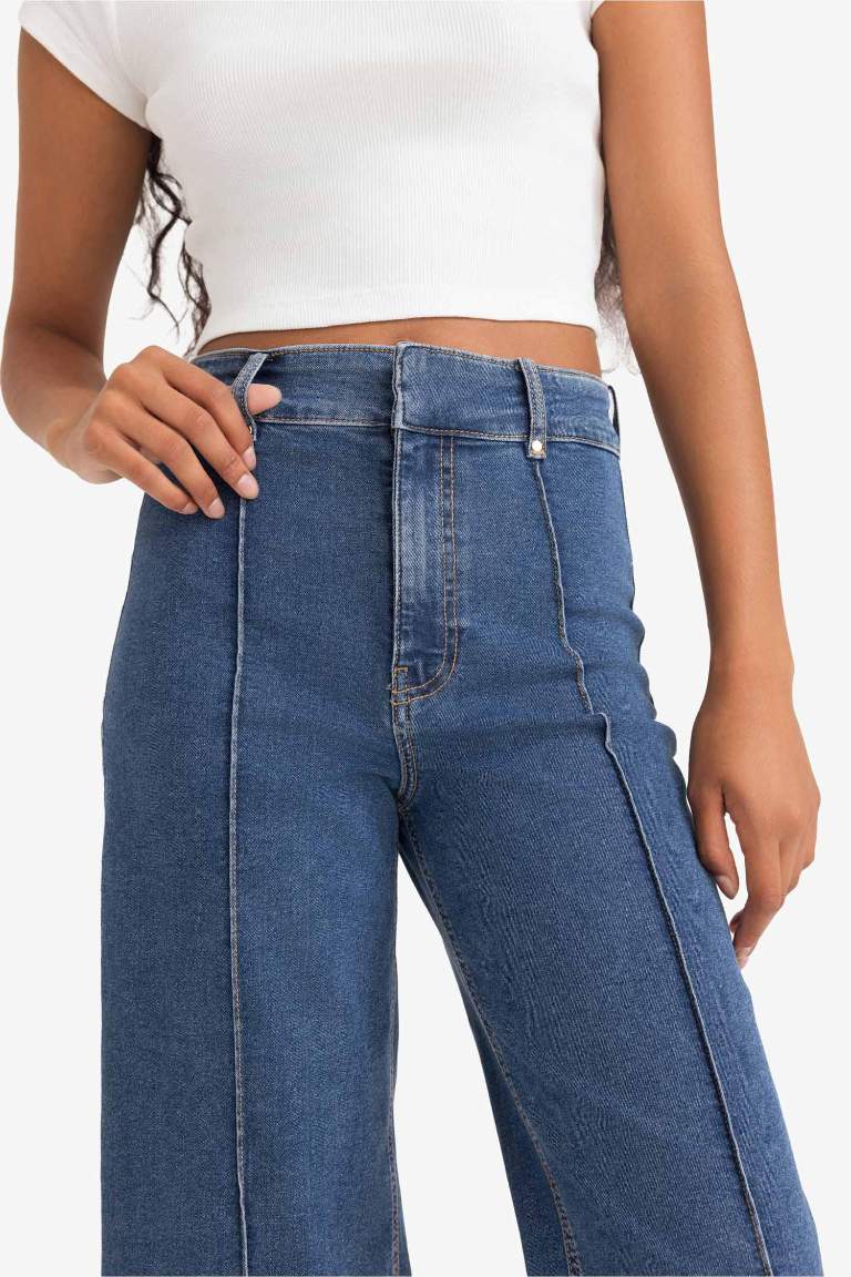 Culotte High Waist Crop Fit Jeans