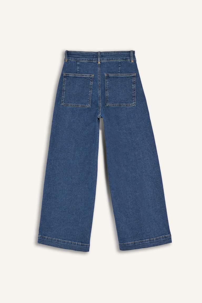 Culotte High Waist Crop Fit Jeans