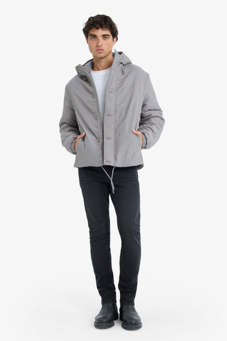 Regular Fit Hooded Zippered Waterproof Jacket