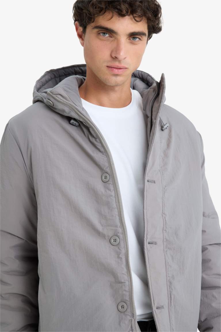 Regular Fit Hooded Zippered Waterproof Jacket