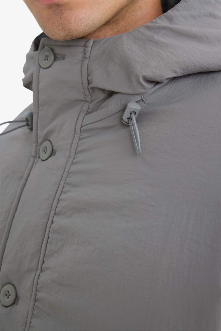 Regular Fit Hooded Zippered Waterproof Jacket