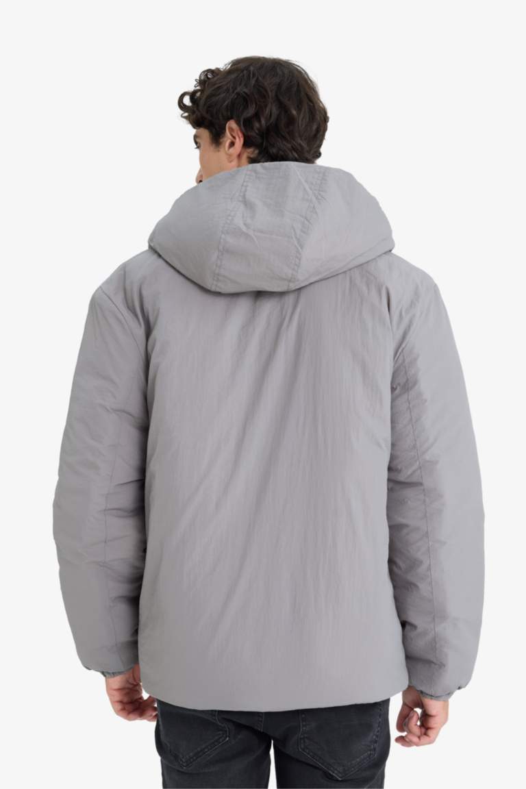 Regular Fit Hooded Zippered Waterproof Jacket