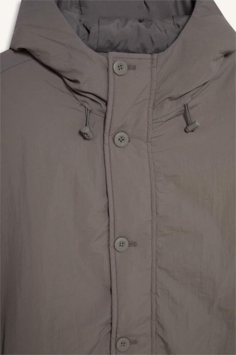 Regular Fit Hooded Zippered Waterproof Jacket