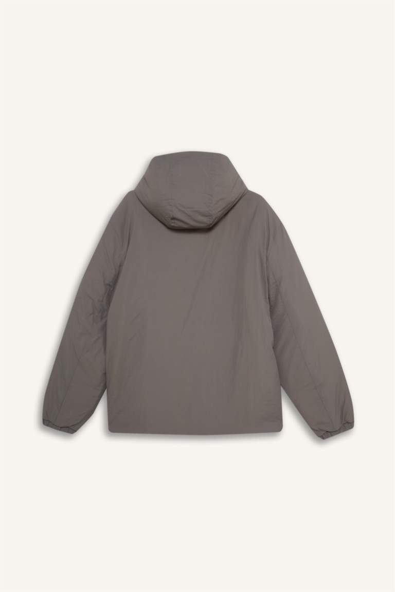 Regular Fit Hooded Zippered Waterproof Jacket