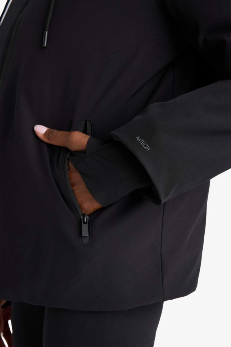 Jacket zippée à capuche imperméable avec doublure en polaire de DeFactoFit