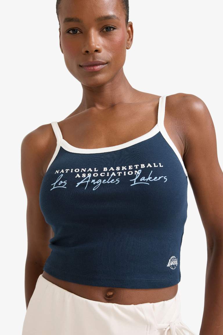 DeFactoFit NBA Los Angeles Lakers Fitted Fitilli Kaşkorse Sporcu Askılı Atlet