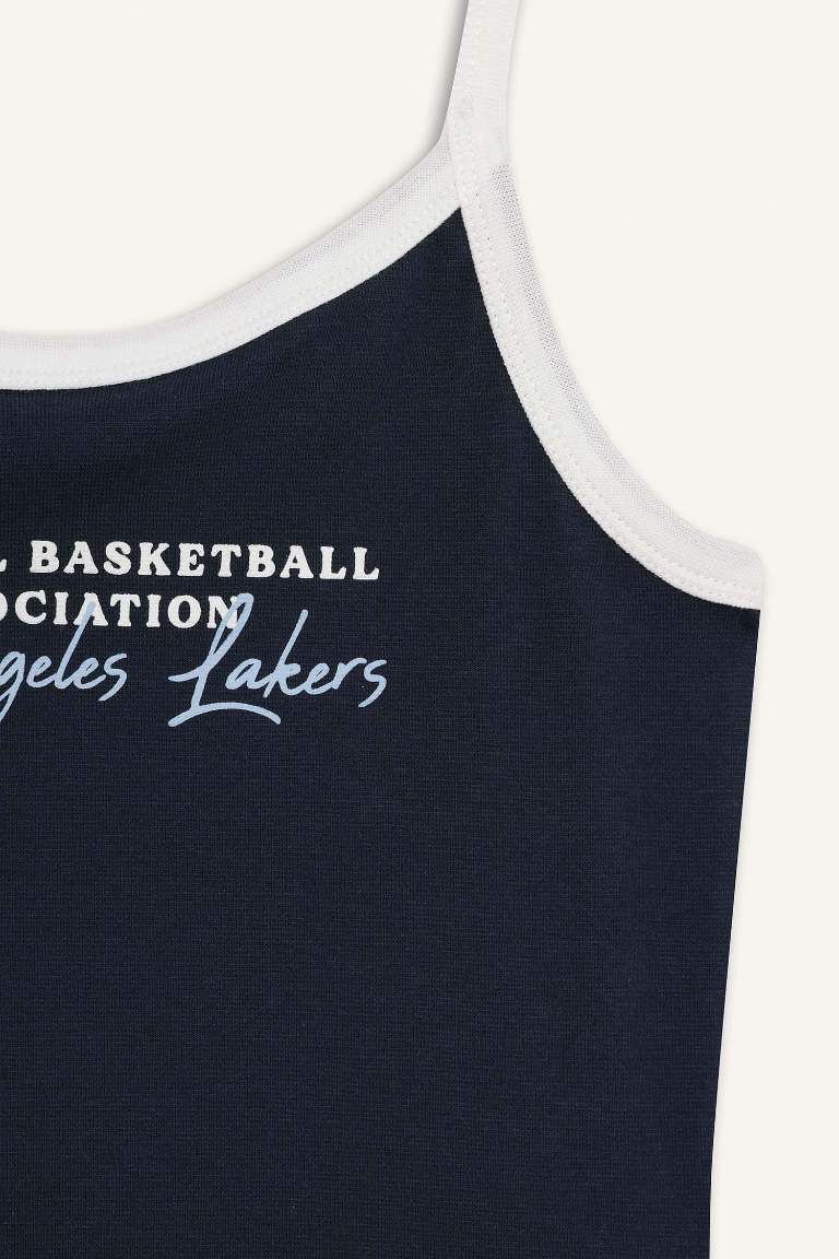 DeFactoFit NBA Los Angeles Lakers Fitted Fitilli Kaşkorse Sporcu Askılı Atlet