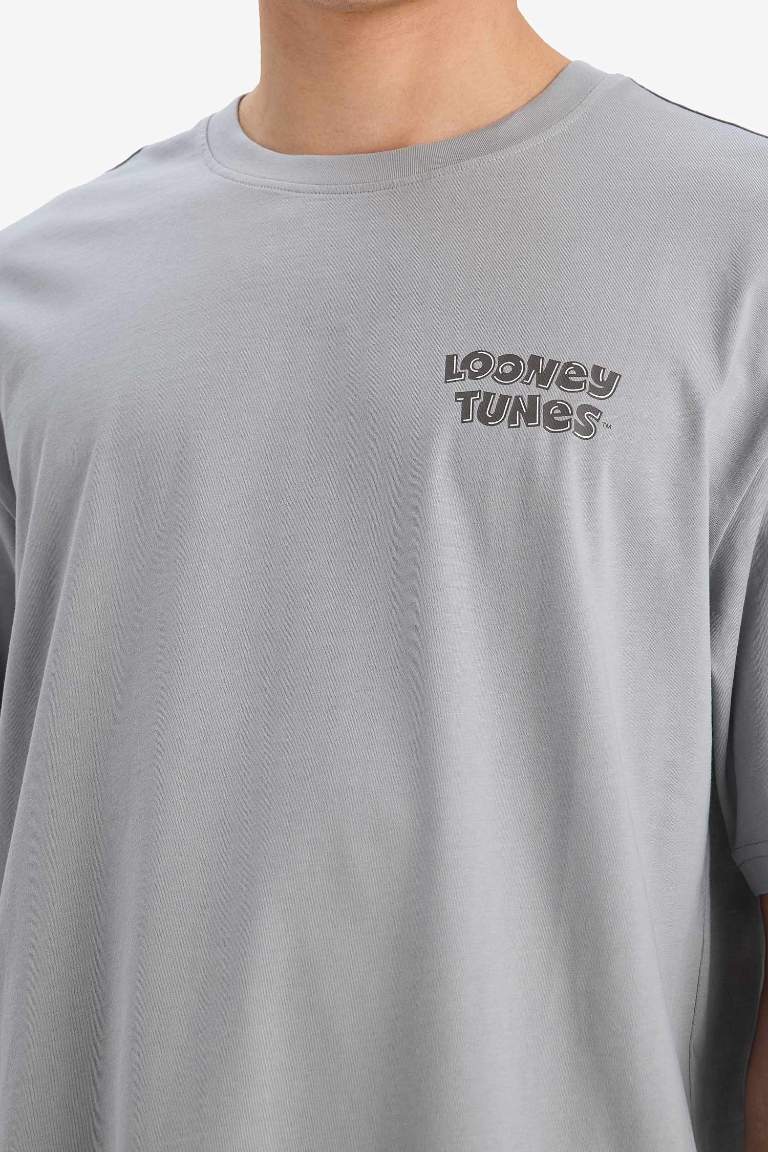 Cotton Looney Tunes Boxy Fit Back Printed T-Shirt