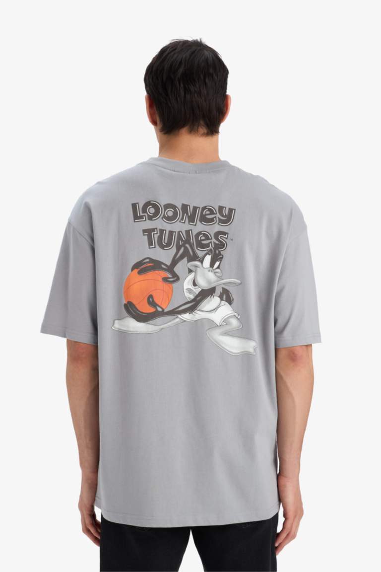 Cotton Looney Tunes Boxy Fit Back Printed T-Shirt
