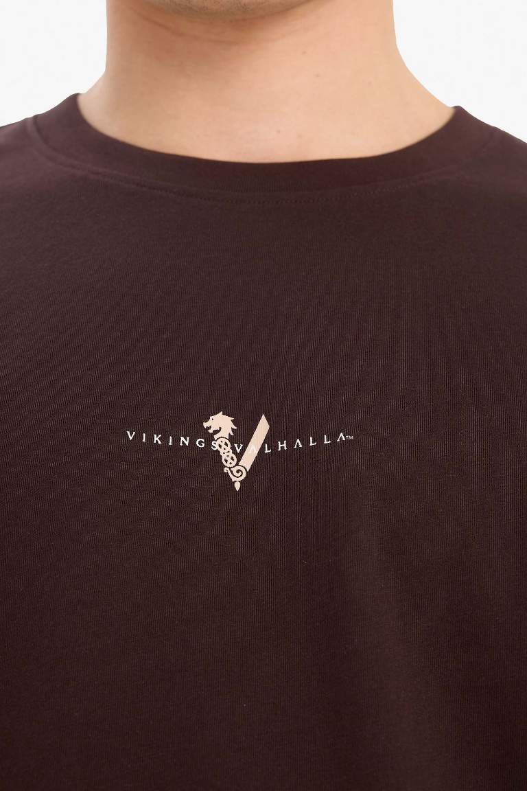 100% хлопковая футболка Vikings Valhalla Boxy Fit с круглым вырезом и принтом на спине