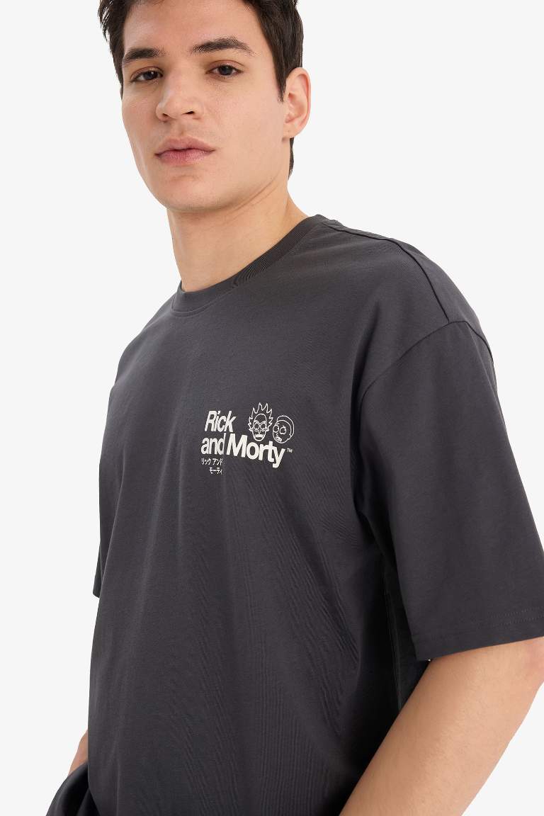 Rick and Morty дөңгелек жаға үлкен Қысқа жеңді футболка