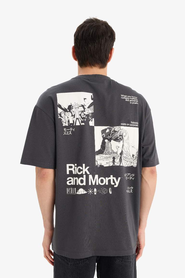 Rick and Morty дөңгелек жаға үлкен Қысқа жеңді футболка