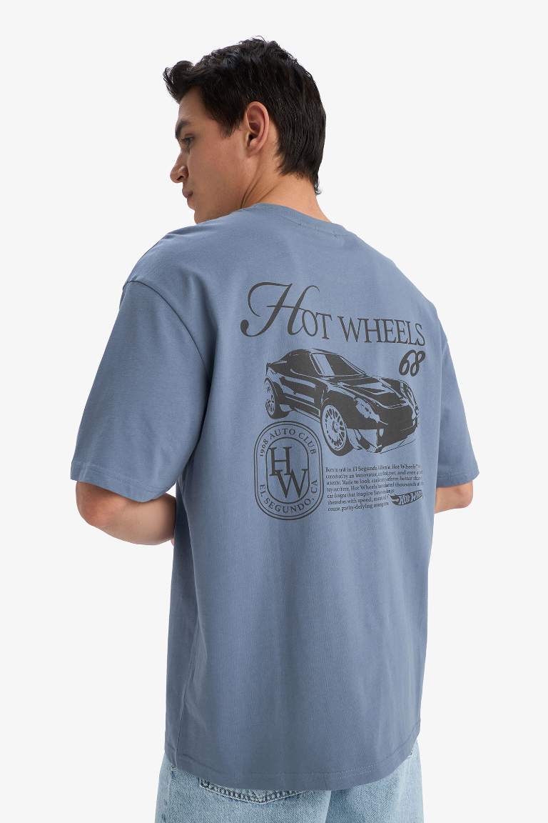 Hot Wheels дөңгелек жаға үлкен Қысқа жеңді футболка